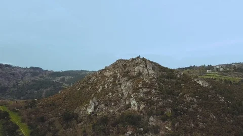 DRONE APPROACH TO THE MOUNTAIN TOP Stock Footage 90133951