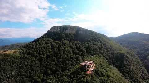 Drone approach over Glozhene Monastery Saint George the Victorious Stock Footage 320499864