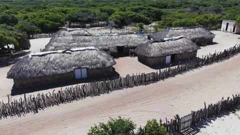 Drone Approach to Queimada dos Britos Oasis at Lençóis Maranhenses. Stock Footage 321961778
