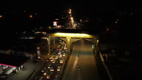 Drone Approaching Bab-e-Lahore at Thokar Niaz Baig - 4K Stock Footage 171025974