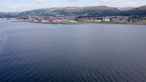 Drone approaching Largs from the South Video stock 233222145