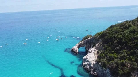 Drone arc beach cala goloritze Stock Footage 185981450