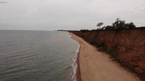 Drone Arial View from Above of the Black Sea Coast Stock Footage 286323538