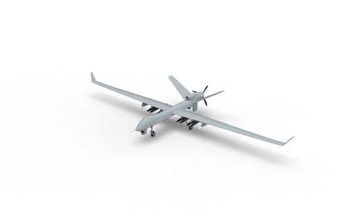 Drone army aircraft force atomic isolated on White Background for intelligenc Stock Illustration