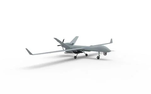 Drone army aircraft force atomic isolated on White Background for intelligenc Stock Illustration