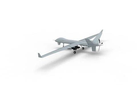 Drone army aircraft force atomic isolated on White Background for intelligenc Stock Illustration