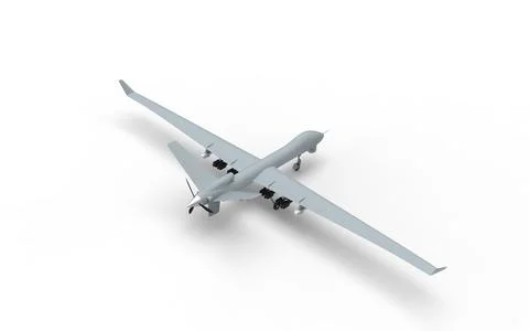 Drone army aircraft force atomic isolated on White Background for intelligenc Stock Illustration