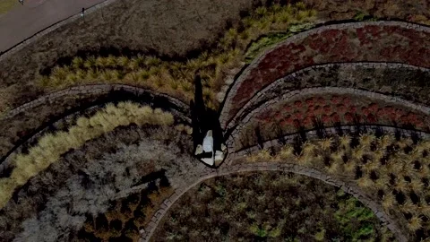 Drone Ascending Over a Rock Formation in a Park in Philadelphia Video stock 146294575