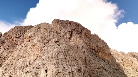 Drone Ascending to the Peak of Seceda Mountain – Dolomites, Italy Stock Footage 313892048
