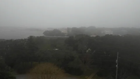 Drone ascends into Fog Stock Footage 103428252