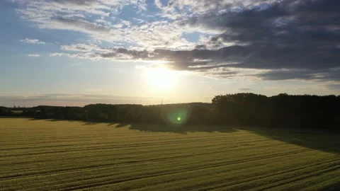 Drone ascent in the evening sun in Hamm, Germany 스톡 동영상 134494607