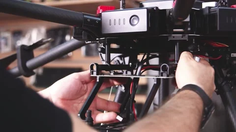 Drone Assembling Quad Copter Preparation for Flight Vídeos de archivo 142137207