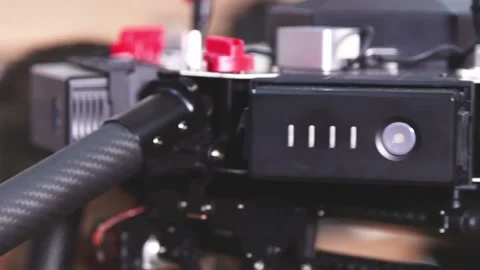 Drone Assembling Quad Copter Preparation for Flight Stock Footage 142137231
