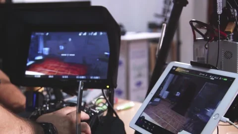 Drone Assembling Quad Copter Preparation for Flight Stock Footage 142137355