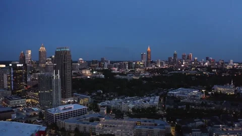 Drone-ATL-Twilight-01-4k Stock Footage 244800916