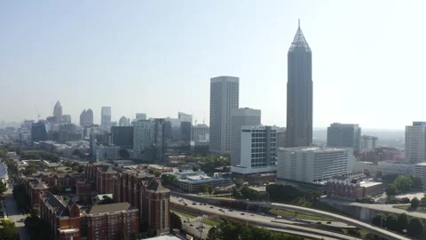 Drone Atlanta-Skyline-Jib Up Stock Footage 246973769