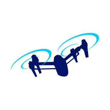 Drone Attack Blue Symbol Logo Design Stock Illustration
