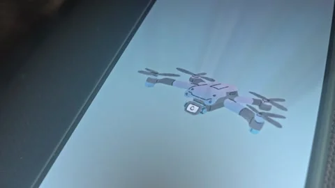 Drone attacks themed graphic presentation on smartphone Stock Footage 302929204