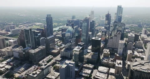 Drone Austin Pull Out Wide Reveal Downtown 4K 24FPS Stock Footage 278138039
