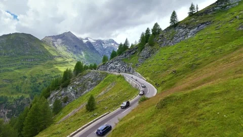 Drone Austria 4k. Grossglockner High Alpine Road, famous scenic drive in Austria Stock Footage 322077308