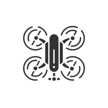 Drone automatic unmanned control black glyph icon. Flying robot. Aircraft dev Stock Illustration
