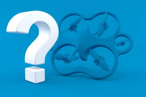 Drone background with question mark Stock Illustration