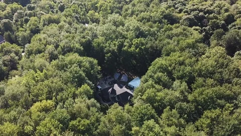 Drone backyard wedding at a house Stock Footage 147465644