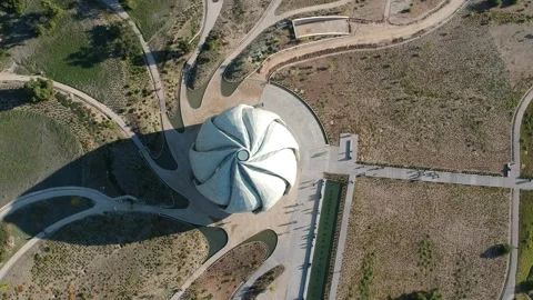 Drone bahai temple Stock Footage 157361368