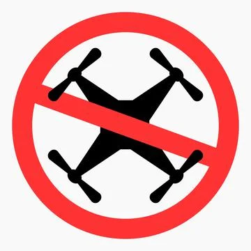 Drone ban. Do not fly a quadcopter. Stock Illustration
