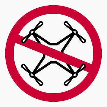 Drone ban. Do not fly a quadcopter. Stock Illustration