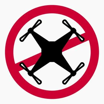 Drone ban. Do not fly a quadcopter. Stock Illustration