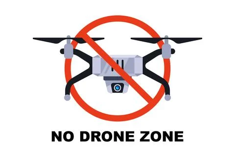 Drone ban. no-fly zone. Stock Illustration