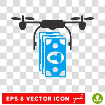 Drone Banknotes Payment Eps Vector Icon Stock Illustration