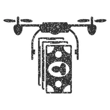 Drone Banknotes Payment Grainy Texture Icon Stock Illustration