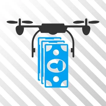 Drone Banknotes Payment Vector Eps Icon Stock Illustration
