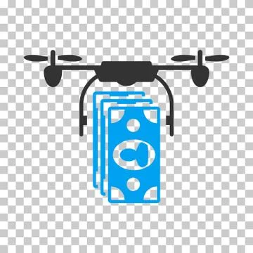 Drone Banknotes Payment Vector Icon Stock Illustration