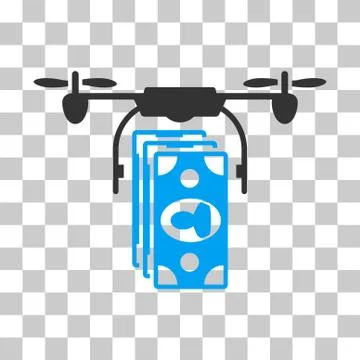 Drone Banknotes Payment Vector Icon Stock Illustration