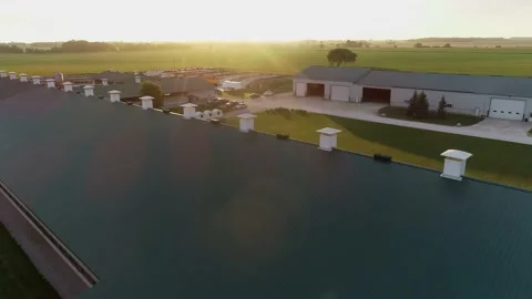 Drone-BarnSunriseTrackFwd21 Stock Footage 203025605