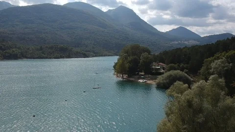 Drone Barrea Lake Video stock 100359320