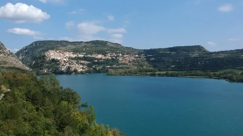 Drone Barrea Lake Video stock 100359343