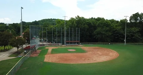 Drone - Baseball Diamond from Right Field to Homeplate Stock Footage 113615248