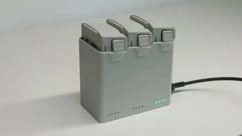 Drone battery charging station, Multiple lithium ion battery packs connected 스톡 동영상 344660355