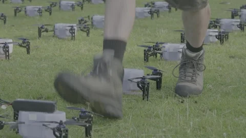 Drone Battery Replacement During Pre-Flight Checks 4K Log Footage Stock Footage 288999990