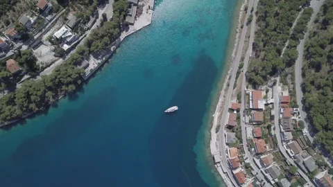 DRONE OF BAY AT BRAC ISLAND Stock Footage 113824825