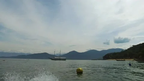 Drone - beach and boat view Stock Footage 146562007