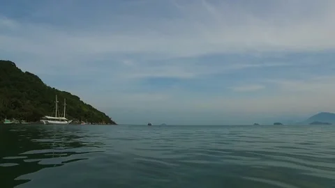 Drone - beach and boat view Stock Footage 146562162