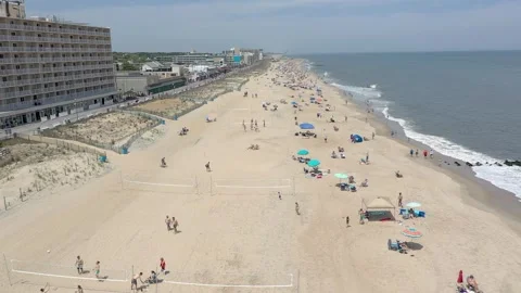 Drone Beach Fly over Summer fun at the Ocean 動画素材 241114531