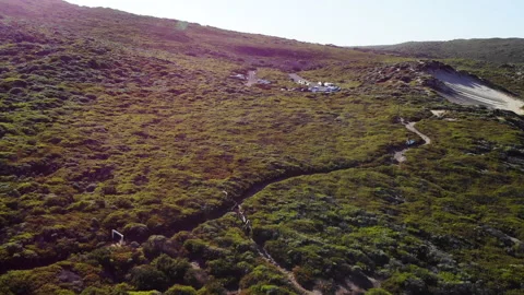 Drone of beach hillside in remote Australia 库存影片 149324881