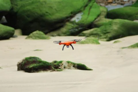 Drone on the beach Foto stock