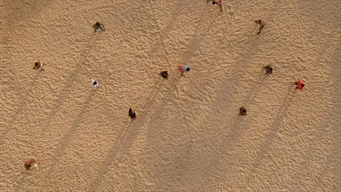 Drone beach volley Stock Footage 100638096